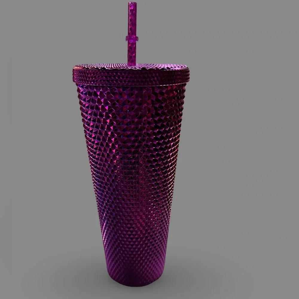Starbucks Hot Pink Metallic‎ Studded Venti Tumbler 24 oz 2022 Holiday NWOT